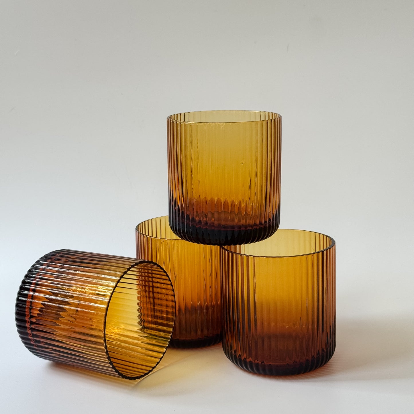 Fluted Amber Glass | 12oz