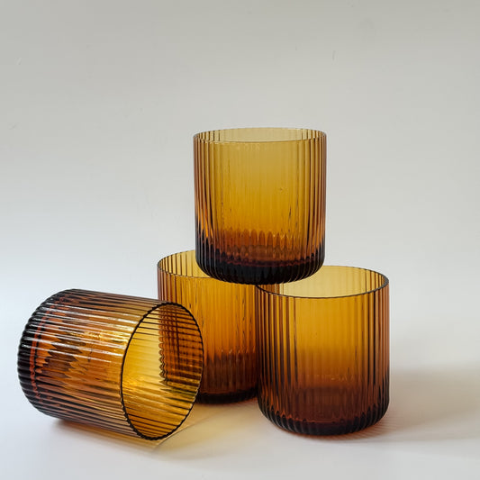 Fluted Amber Glass | 12oz