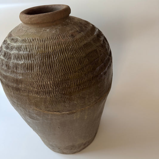 Vintage Grand Etched Pottery Vase