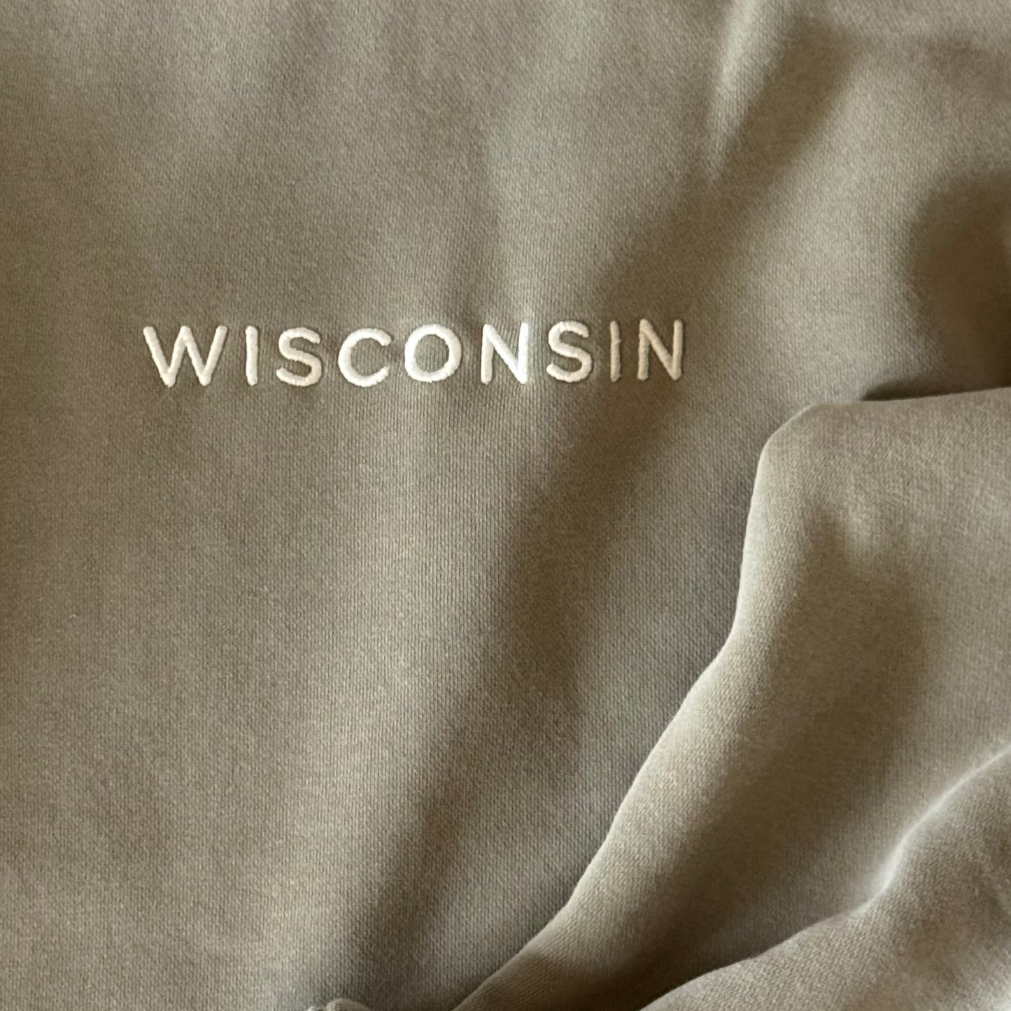 Wisconsin Embroidered Crew | Ash