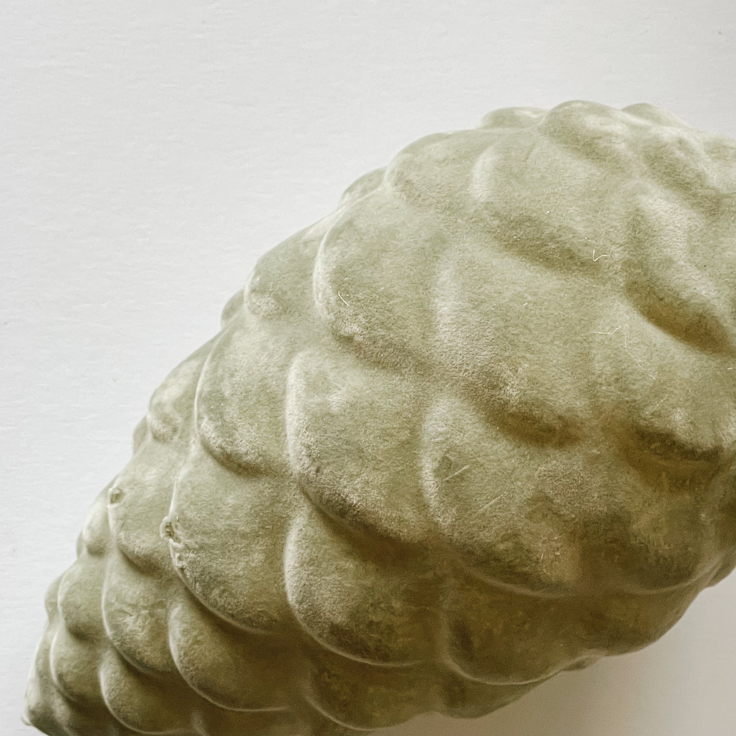 Flocked Glass Pinecone Ornament | Sage