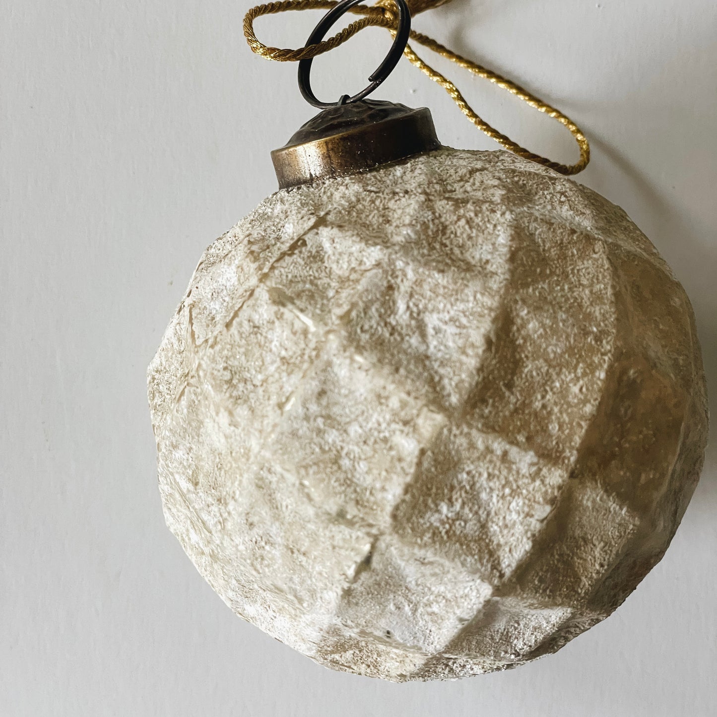 Vintage Style Textured Taupe Ornament