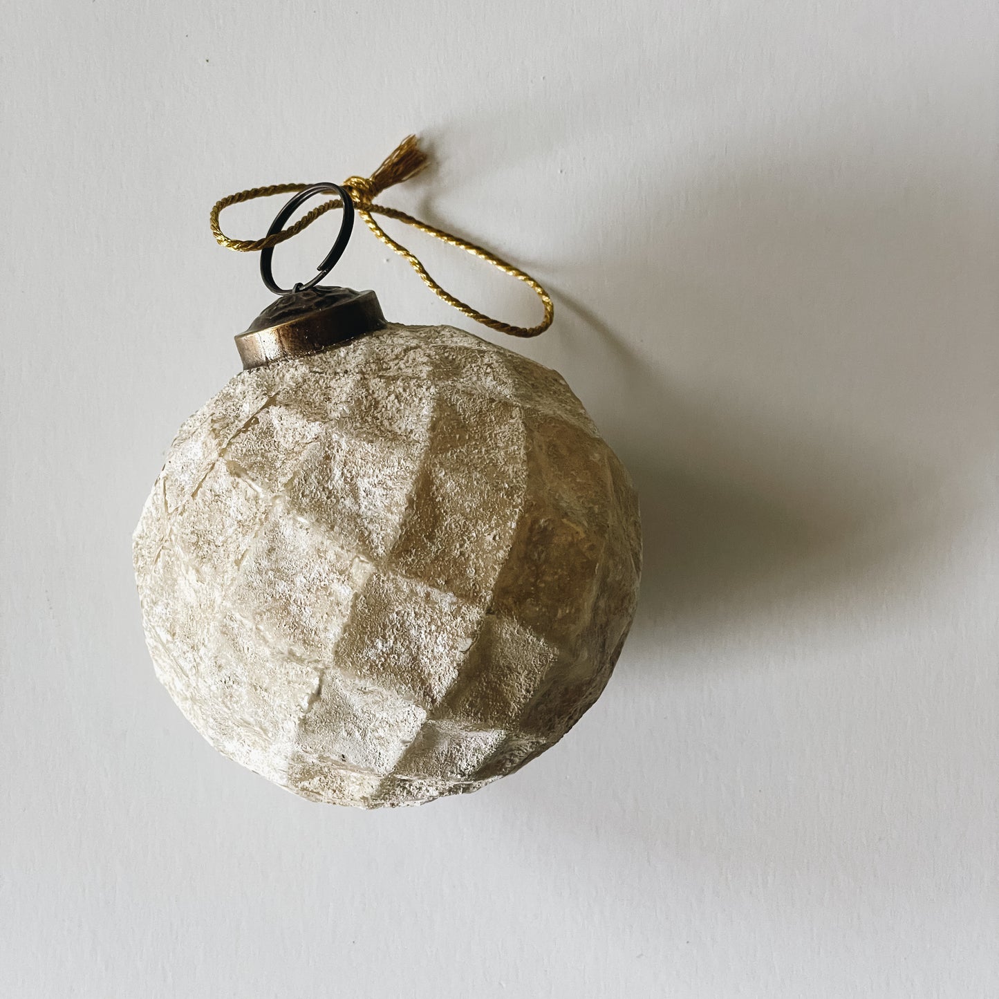 Vintage Style Textured Taupe Ornament
