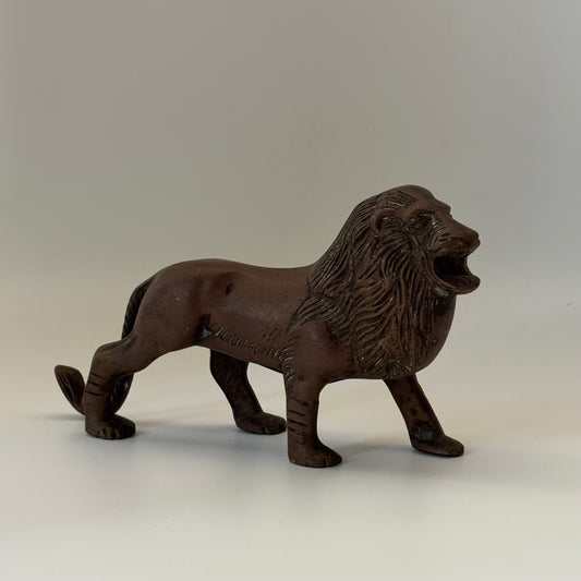 Vintage Solid Brass Standing Lion
