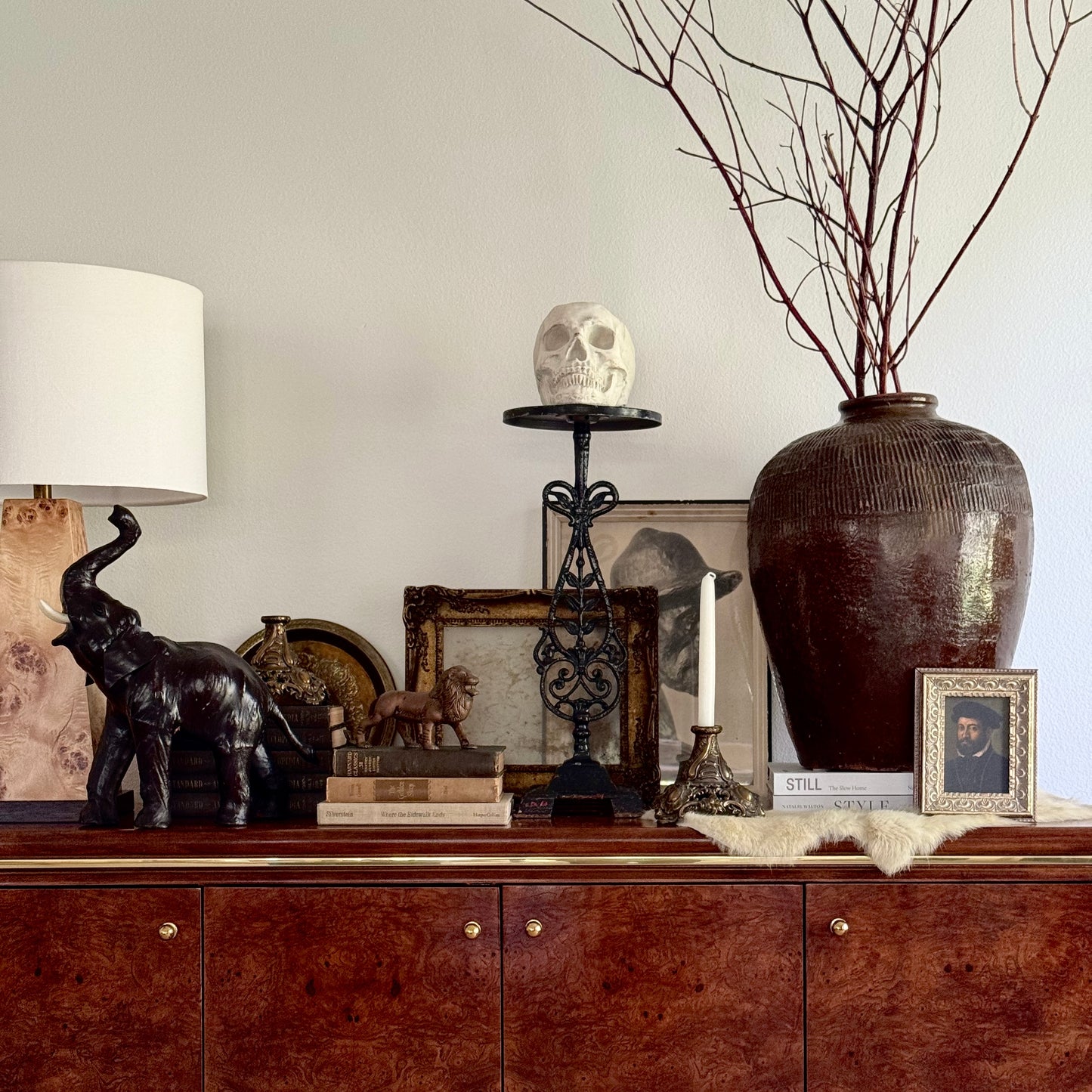 Vintage Solid Brass Standing Lion