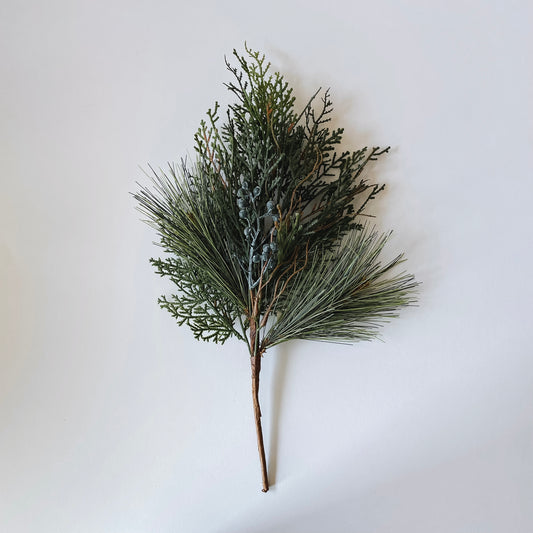 Faux Mixed Foliage Juniper Pick