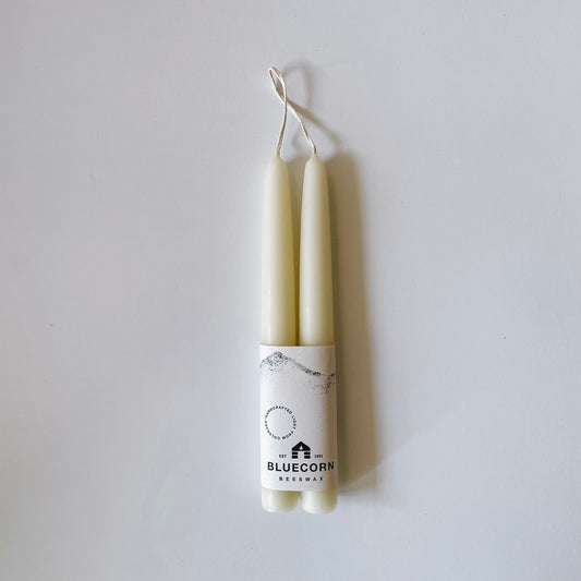 Hand-Dipped Beeswax Taper Candles | 8" Ivory