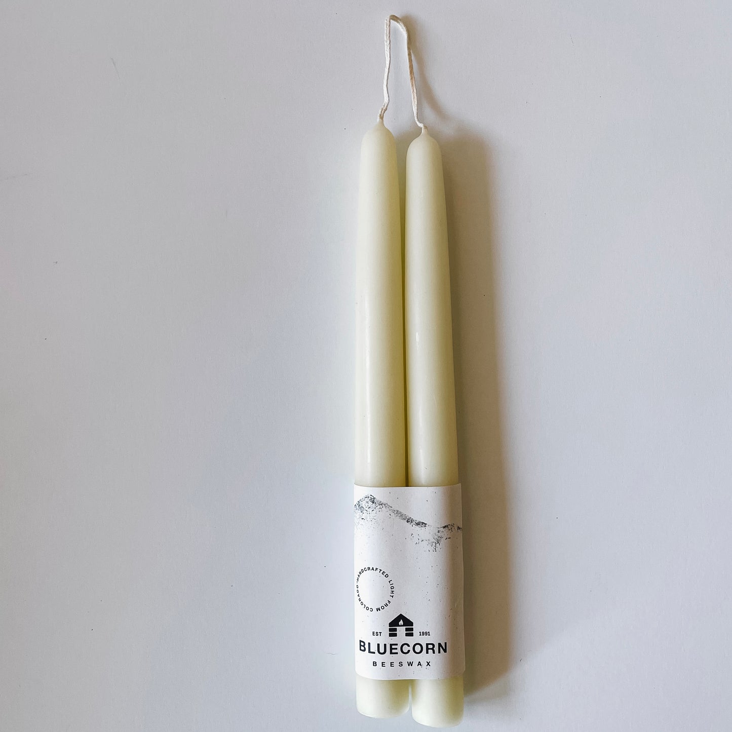 Hand-Dipped Beeswax Taper Candles | 10" Ivory