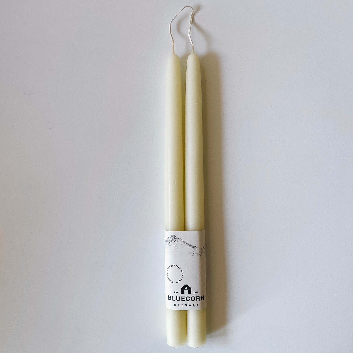 Hand-Dipped Beeswax Taper Candles | 12" Ivory