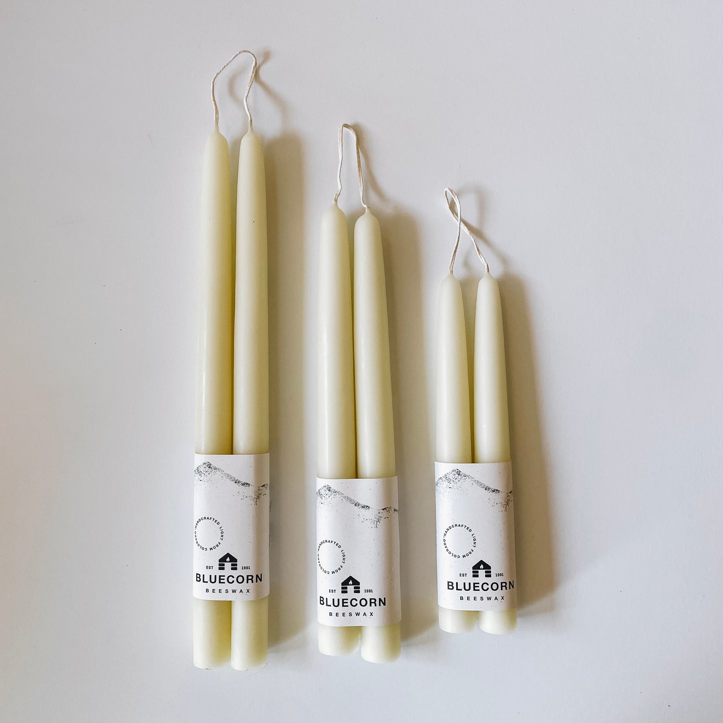 Hand-Dipped Beeswax Taper Candles | 8" Ivory