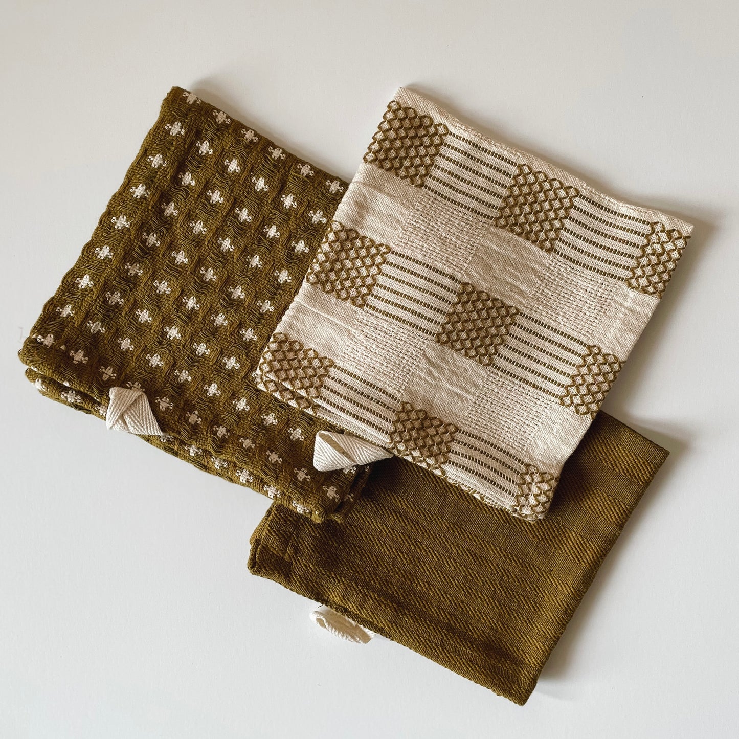 Earth + Stone Woven Cotton Dish Cloths | Set of 3
