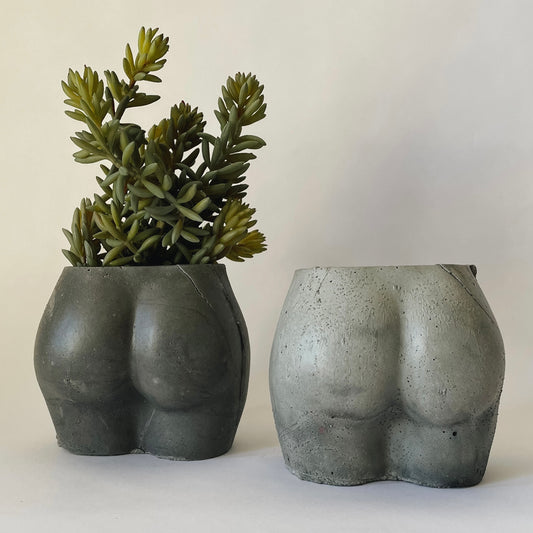 Handmade Recycled Concrete Booty Planter