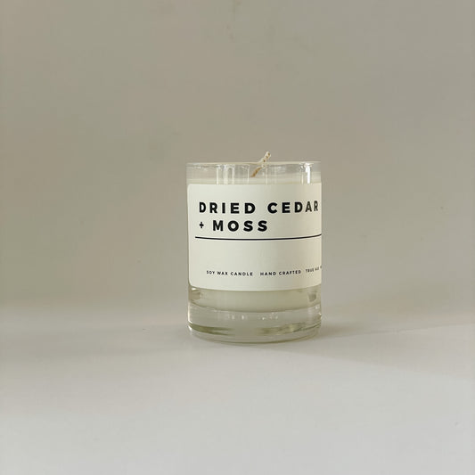 True Hue Mini Soy Wax Candle | Dried Cedar + Moss