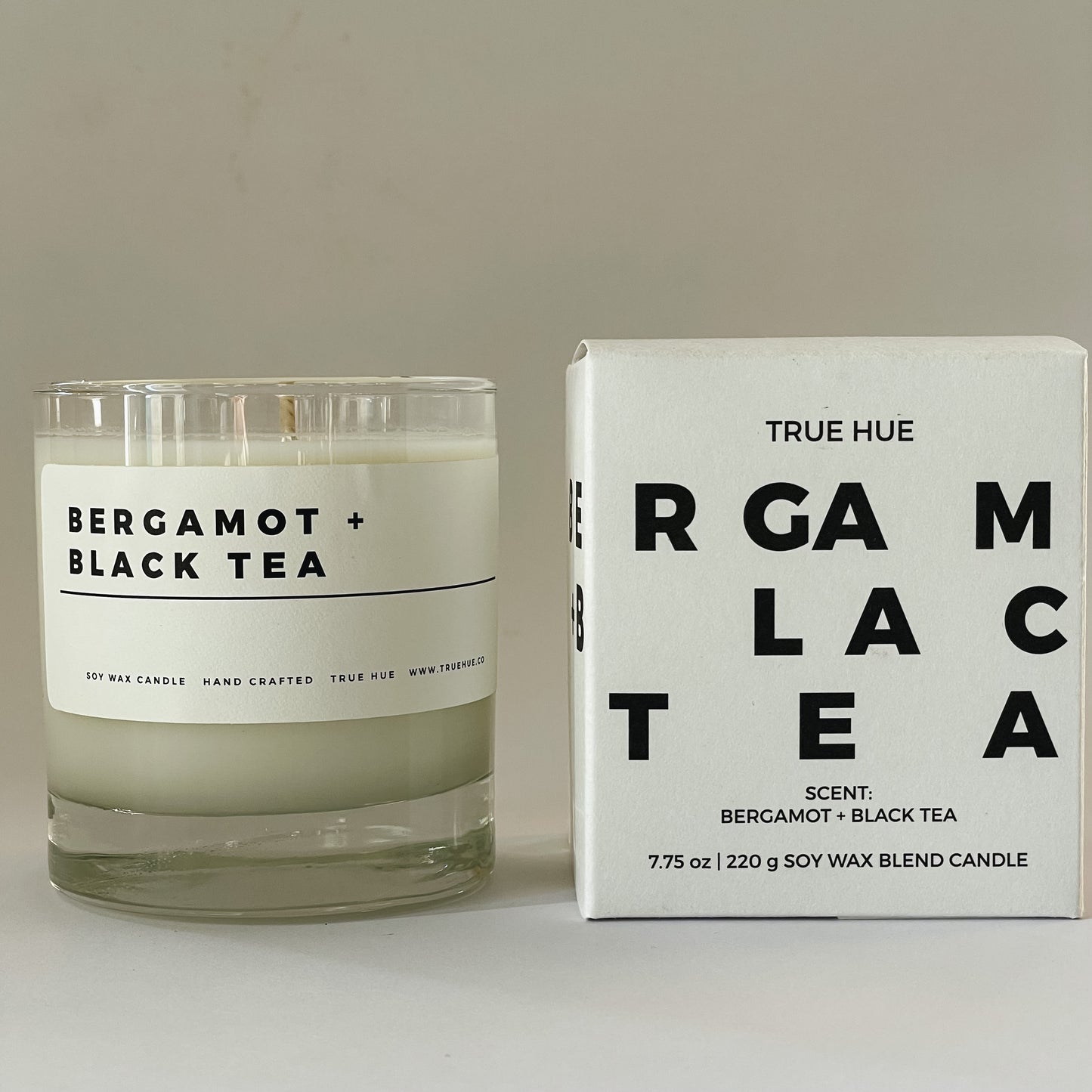 True Hue Soy Wax Candle | Bergamot + Black Tea