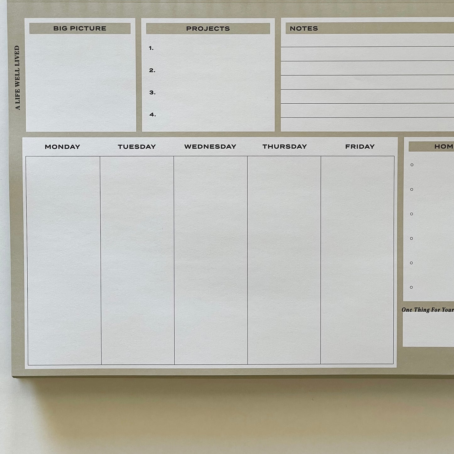 Stay on Track Desktop Notepad | Charcoal Linen