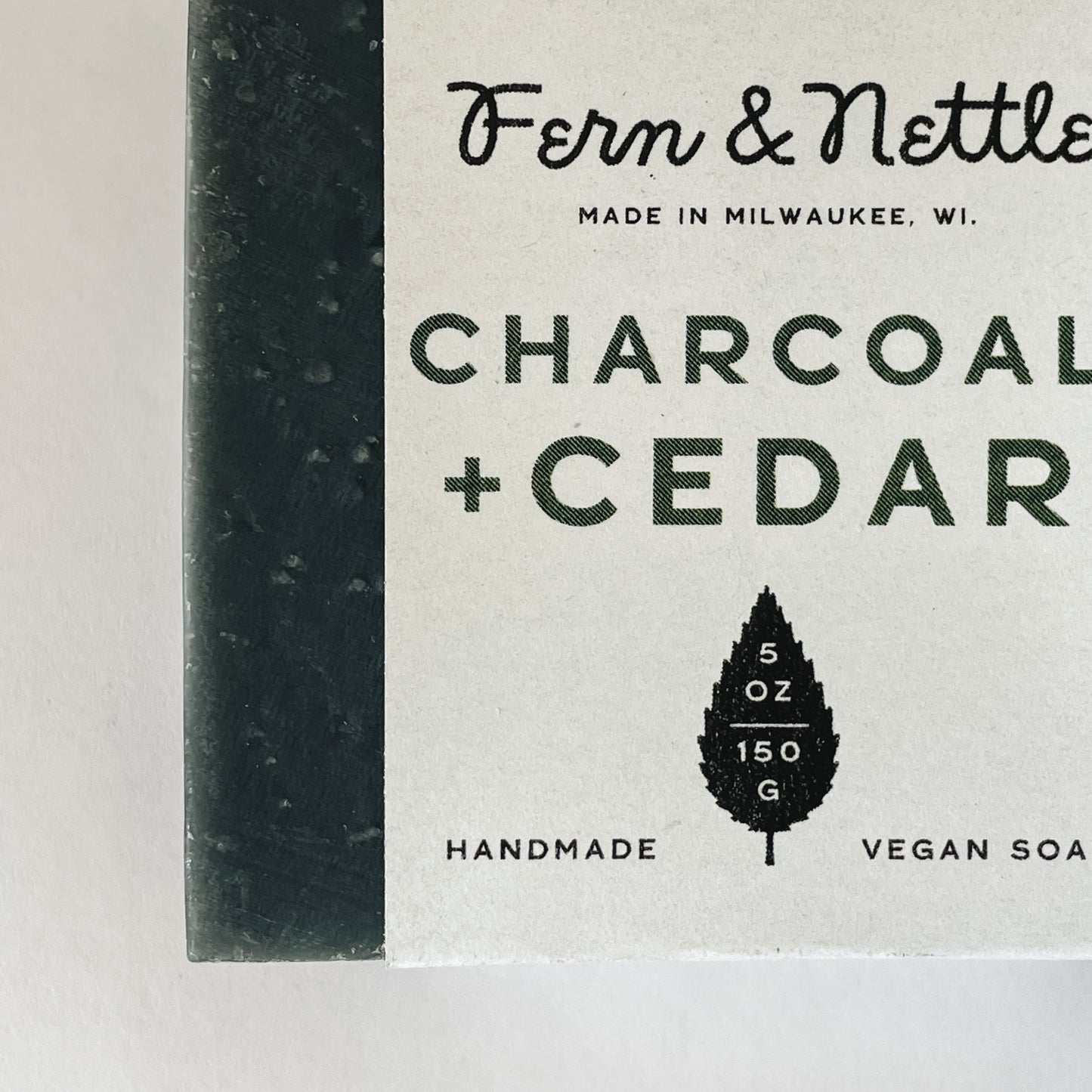 Fern & Nettle Handmade Soap | Charcoal + Cedar