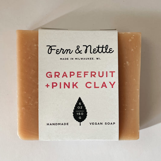 Fern & Nettle Handmade Soap | Grapefruit + Pink Clay
